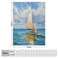 thumbnail image 4 of Pratyus Sailboat Ocean Clouds Flannel Throw Blanket for Bed Couch Sofa Chair All Seasons Comfort Excellent Hand Feel Blanket 50x60in, 4 of 6
