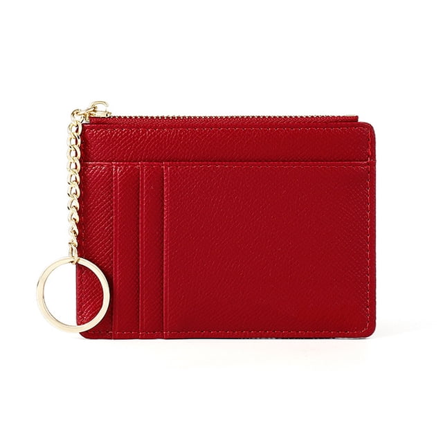 Estuche para tarjetas de color sólido Laklulu, mini llavero, billetera pequeña