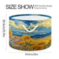thumbnail image 2 of Round Toy Storage Basket Foldable Storage Basket for Home Decor Laundry Basket20" x 14" Rabbits in The Wheat Field, 2 of 6