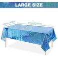 thumbnail image 2 of SINGOMON 2PCS Glitter Blue Tablecloth Blue Table Cloths Glitter Laser Disposable Tablecloth Waterproof 54x108 inches Plastic Table Cloth Rectangular Table Covers for Blue Birthday Decorations, 2 of 6