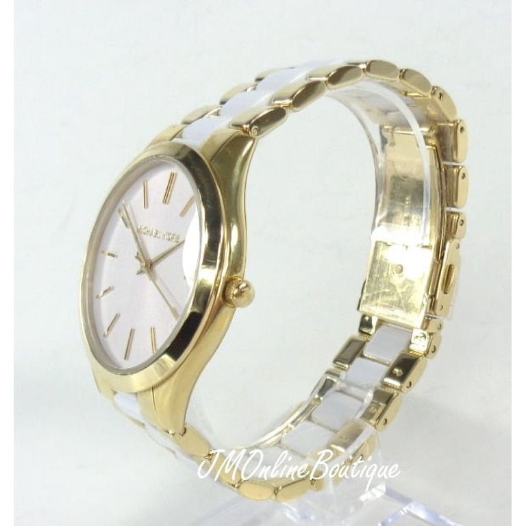 Women\'s Slim Runway MK4295 Gold Stainless-Steel Quartz Fashion Watch Michael Kors MK4295 Slim Runway White Dial Gold Tone  main image 3