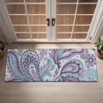 thumbnail image 2 of Purple and Teal Paisley and Floral Pattern Door Rugs,Washable Non Slip Door Mats Indoor,Decorative Door Mats,Entry Mat Indoor for Entrance,Bedroom,Kitchen,Bathroom,16"x47", 2 of 6
