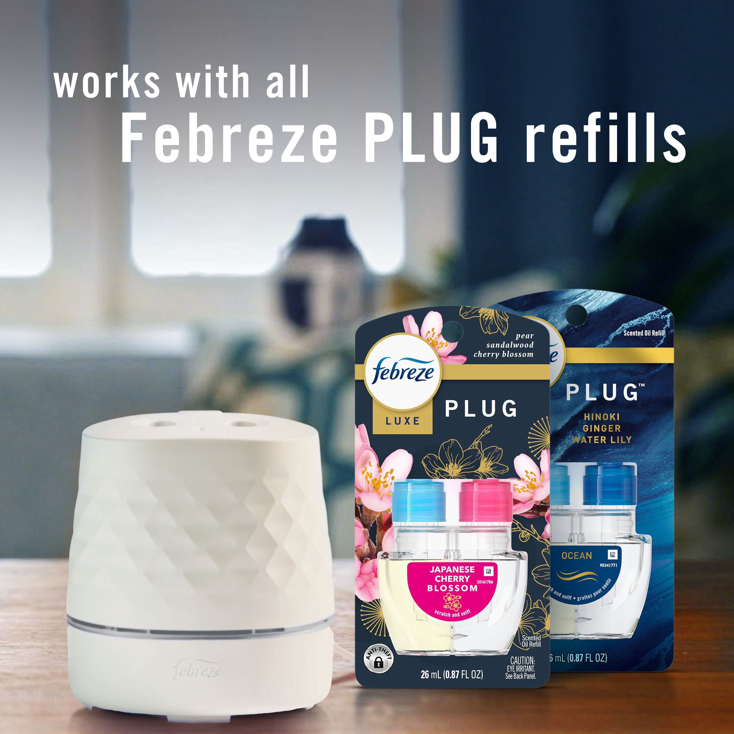 Febreze Plug In Air Freshener, Odor-Fighting Scented Oil Refill, Cranberry Crumble Scent, 4 Refills