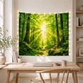 thumbnail image 5 of Forest Path Among Mossy Boulders under Sunbeams, Serene Digital Art for Nature Lovers, Woodland Home Decor, Housewarming Gift, Tapestry Wall Hanging for Bedroom and Living Room, 5 of 7