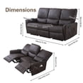 thumbnail image 6 of Reclining Sofa,Recliner Sofa 3 Seater with Lumbar Support ,Manual Reclining Home Theater Seating ,Loveseat Recliner Couch with USB Port,Faux Leather recliner chair for Living Room,Brown, 6 of 12