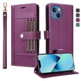 thumbnail image 4 of FOXDOCK Funda tipo Cartera para iPhone 15 Plus – Cubierta de Cuero PU con Múltiples Ranuras, Bolsillo para Efectivo y Correa de Muñeca, 4 of 6