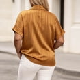 thumbnail image 6 of Diufon Plus Size Shirts for Women Striped Collared Short Sleeve Button Down Summer Tees Dressy Casual Tops, 6 of 8