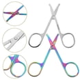 thumbnail image 3 of 2Pcs Round Tip Nose Hair Scissors Beard Shear Nose Hair Trimming Tools for Home Random Style, 3 of 4