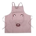 thumbnail image 1 of Graflsoa Tablier de Cuisine Imprimé Ours avec Sangles Réglables - Polyester Durable, Poche Spacieuse, Couleur Café, Parfait pour Cuisiner et Pâtisser, 1 of 7