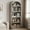 grey, variant on Towallmark Bookcase 5 Shelf Arched Bookshelf 71.65in Tall Bookcase Farmhouse Display Storage Rack Wooden Bookshelves for Home Office, Living Room