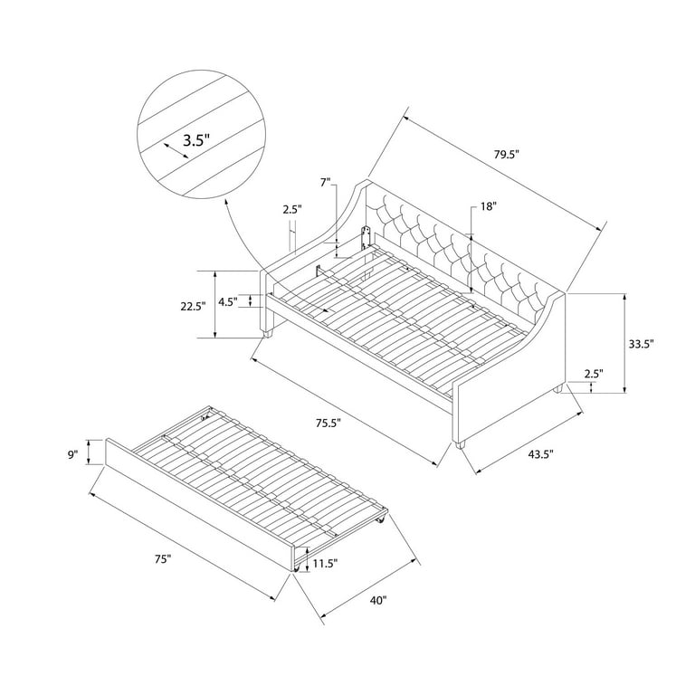 Novogratz her majesty cheap daybed and trundle