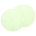 thumbnail image 1 of 2 Piezas de Alfombrillas de Silicona para Ollas y Sartenes Calientes, Soportes Redondos de 7" para Ollas con Agujero para Colgar para Olla y Plato Caliente (Verde Claro), 1 of 7