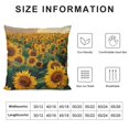 thumbnail image 5 of Sunflower Pillow Cover Decor Beautiful Sunflower Yellow Green Cotton Linen Square Cushion Cover Standard Pillowcase Home Decorative Sofa Armchair Bedroom Livingroom, 5 of 5