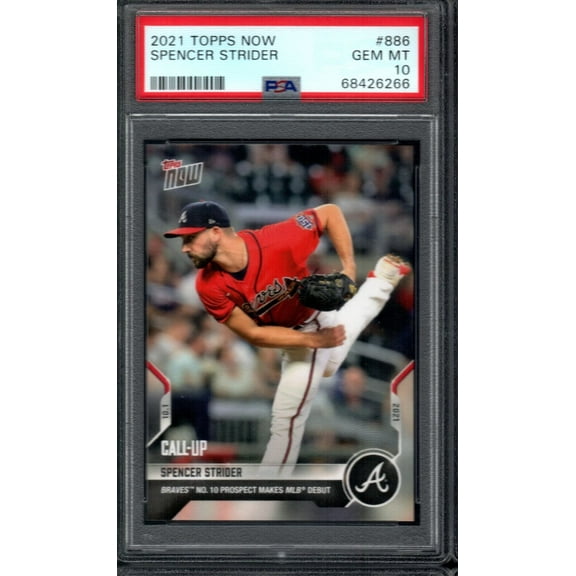 Graded 2021 Topps Now Spencer Strider #886 Rookie RC Baseball Card PSA 10 Gem Mint