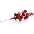 thumbnail image 5 of Tallos de bayas con purpurina, 12 piezas de selecciones de bayas de Navidad, ramas de tallo de bayas de frutas artificiales, guirnaldas de árbol de Navidad, decoraciones para fiestas navideñas(rojo) brillar Electrónica, 5 of 5