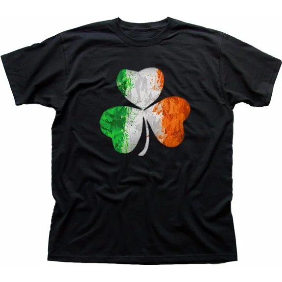 Irish lucky Clover Leaf IRELAND St Patrick's black cotton t-shirt 9304 size 4XL