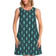 thumbnail image 1 of Balery Green Vintage Peacock Vestidos de verano para mujer con estampado: vestido holgado sin mangas, vestido playero informal y cómodo para días calurosos., 1 of 7
