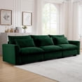 thumbnail image 3 of Oversized Cloud Couch for Living Room, 122" Comfy Corduroy Sofa with Lumbar Pillow, Modern Oversized 3 Seater Sofa Modular Couch with Wide Armrest for Living Room, Apartment, Office, Green, 3 of 8