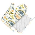 thumbnail image 5 of ZNDUO Non-Slip Cooking Oven Gloves, Abstract Doodle Retro Style Pattern Oven Mitts and Pot Holders Set, 5 of 8