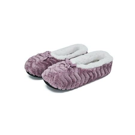 

Avamo Women Winter Slipper Comfort Warm Shoes Slip On Slippers Ladies Moccasins Women s Cozy Soft Plush House Shoe Purple 8