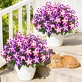 thumbnail image 4 of Yastouay Artificial Fake Flowers for Outdoor,8 Pcs No Fade Faux Petunias,UV Resistant Realistic Silk Flowers,for Garden Balcony Yard Porch Deco,Pink/Purple, 4 of 9