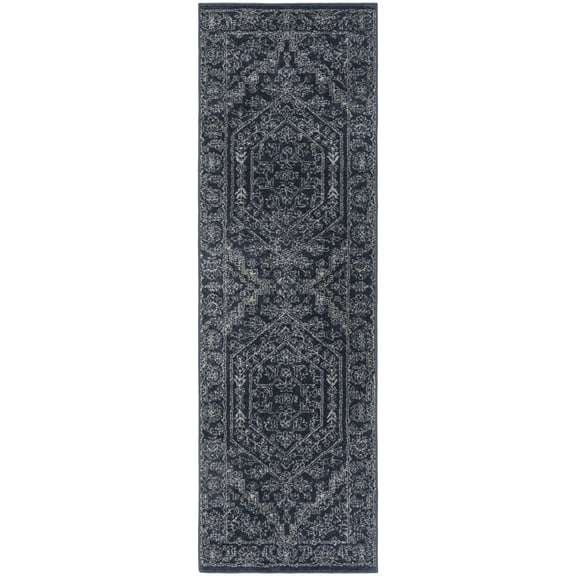 SAFAVIEH Adirondack Xavier Oriental Runner Rug, Navy/Ivory, 2'6" x 6'