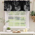 thumbnail image 2 of Retro Black Conch Curtain Valances for Windows, Kitchen Valance Window Treatments Panel 2 Pack, Vintage Art Geometric Coastal Nautical Rod Pocket Short Curtains for Bathroom Bedroom 60 x 18 Inch, 2 of 8