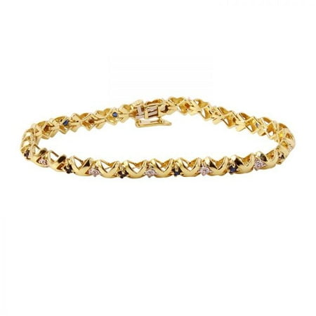 Foreli 0.75CTW Sapphire And Diamond 10K Yellow Gold Bracelet MSRP$5450.00