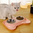 thumbnail image 3 of Cat Food Ant Barrier Bowl Tray,Ant Proof Cat Food Bowls with Water Moat Design,304 Stainless Inserts,360° Bowl Stand Feeding Station,Easy-Clean Tray,Indoor/Outdoor(8"×12",Pink), 3 of 3