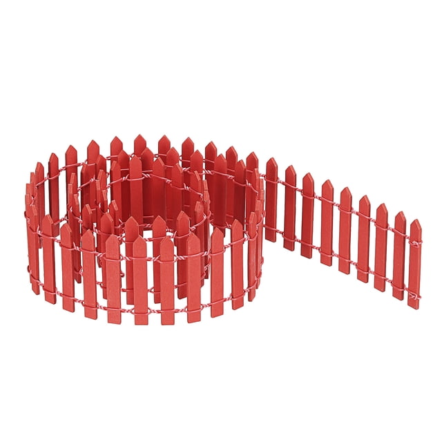 Unique Bargains Miniature Garden Fence, 35 Inch Long Picket Fence Mini Ornament, Red
