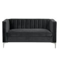 thumbnail image 4 of Morden Fort Contemporary Living Room Set Velvet Upholstered Loveseat Sofa Black, 4 of 8