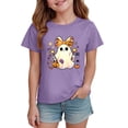 thumbnail image 6 of KPOPLK Halloween Shirts for Girls Pumpkin Ghost Graphic Tshirts Cotton Short Sleeve Tee 1-14 Years,Size 1-2 Years, 6 of 7