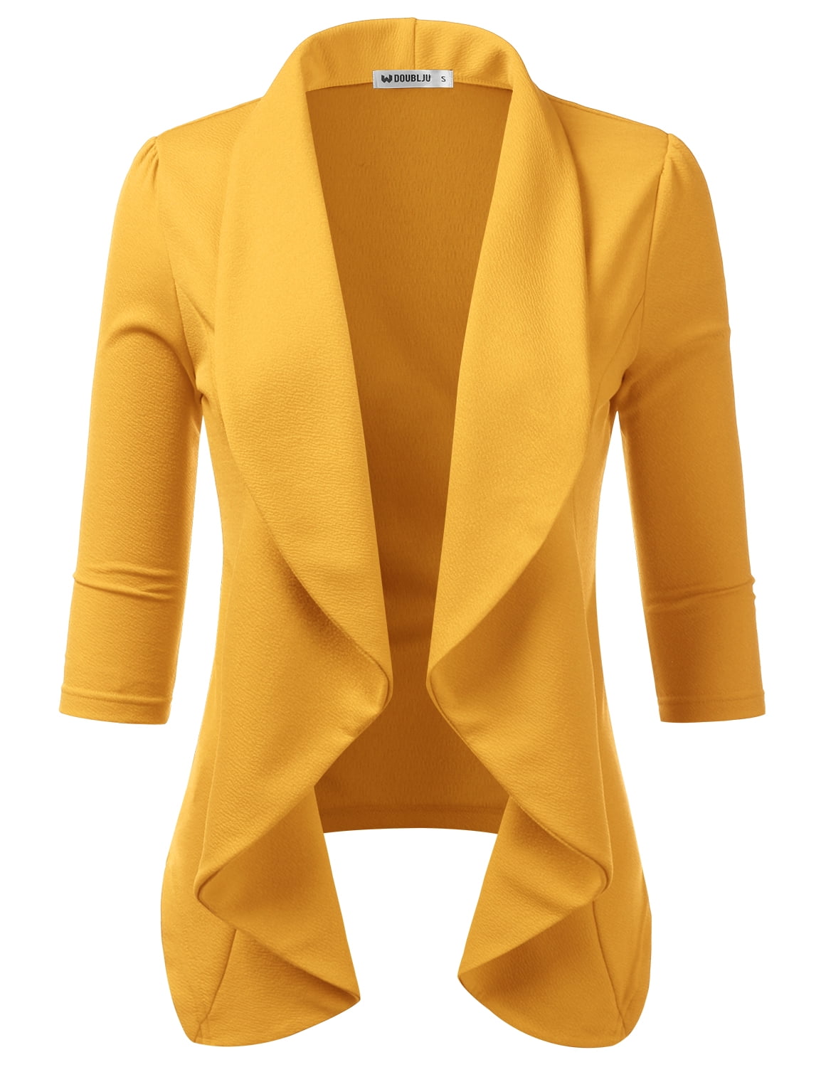 Women's Casual Work Open Front Jacket with Plus Size MUSTARD Plus Size - Walmart.com