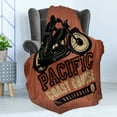 thumbnail image 4 of Adventure Soft Flannel Fleece Blanket, Pacific Coast Cruise California Motorcycle Driving Journey Traveling Hand Drawn, Cozy Plush for Indoor and Outdoor Use, 50" x 60", Ruby Black, by Ambesonne, 4 of 5