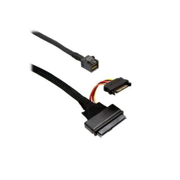 IOCrest - Câble Interne SAS - 4 Voies - Alimentation SATA, U.2 (SFF-8639) (m) à 4 x Mini SAS HD (SFF-8643) (m) - 1.6 Pieds