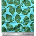 thumbnail image 1 of Soimoi Blue Poly Georgette Fabric Green Paisley Decor Fabric Printed Yard 42 Inch Wide, 1 of 1