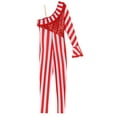 thumbnail image 5 of iiniim Women Christmas Candy Cane Jumpsuits One Shoulder Striped Sequins Unitards Xmas Party Costume Red XXL, 5 of 7
