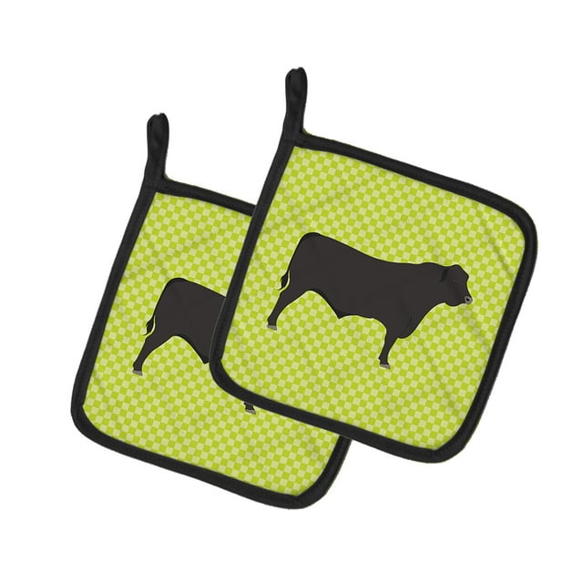 Carolines Treasures BB7654PTHD Paire de Porte-Pots Noir Vert Vache Angus