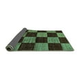thumbnail image 2 of Ahgly Company Indoor Square Checkered Turquoise Blue Modern Area Rugs, 6' Square, 2 of 4