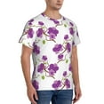 thumbnail image 2 of Vsdgher Orchids Flowers Print Men's Dry Fit Mesh Athletic Shirts Moisture Wicking Tennis T-Shirt Tops, 2 of 9