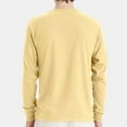 thumbnail image 4 of Hanes Essential-T Men's Long Sleeve T-Shirt | Soft Crew Neck 100 Cotton Tee, Athletic Gold, S, 5 oz, 4 of 5