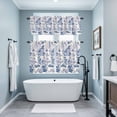 thumbnail image 3 of Blue Garden Vintage Kitchen Curtains Sets for Windows 36 Inch Length, Modern Art Building Boat Tree Rod Pocket Window Treatments Tier Curtains and Valances Set for Bedroom/Bathroom, 3 of 8