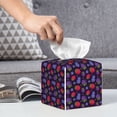 thumbnail image 6 of Lsque Blackberries Printed Tissue Box Cover Holder, Facial Paper Organizer Dispenser,Square with Bottom Belt, PVC Leather Decorative Organizer, 6 of 8