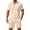 Khaki, variant on Mens 2 Piece Outfits Relaxed Fit Short Sleeve Casual T-Shirt and Shorts Solid Color Elastic Sports Track Suits Activewear Clothing Black Size Black