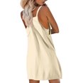 thumbnail image 4 of Nisorays Women Summer Mini Romper Dress Workout Tennis Active Sports Athleisure Outfits built in Shorts Trendy Vacation Beige 3XL, 4 of 6
