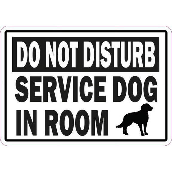 5in x 3.5in Service Dog in Room Sticker