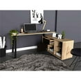 thumbnail image 5 of FM Furniture Cusco 150 L-Shaped Modern Wood Office Desk in Light Oak/Black, 5 of 7