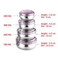 thumbnail image 4 of Wibsil Stainless Steel Containers with Lids in Purple color, Reusable Metal Lunch Containers for Kids, Food Storage Containers, Rustproof & Leakproof, Pack of 4, 4 of 6