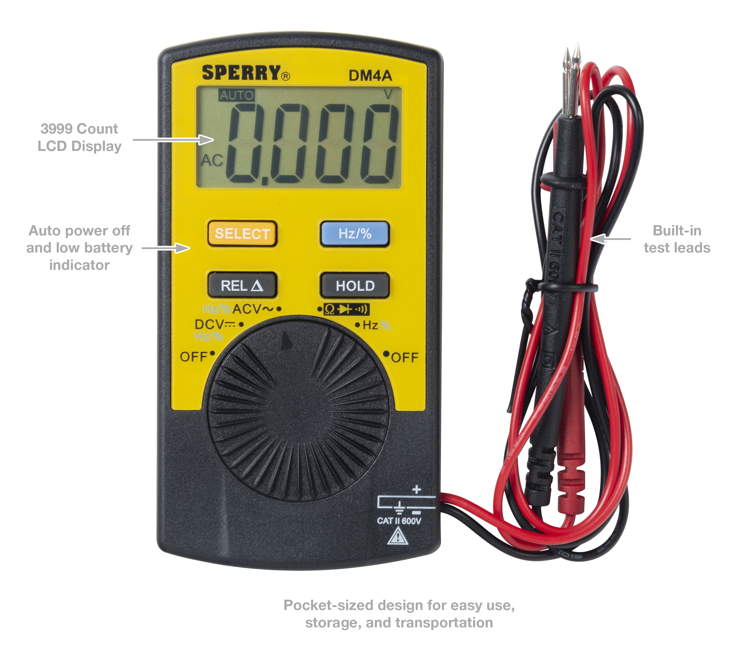 Sperry 200mV/2/20/200/1000 VAC/VDC V Digital Multimeter