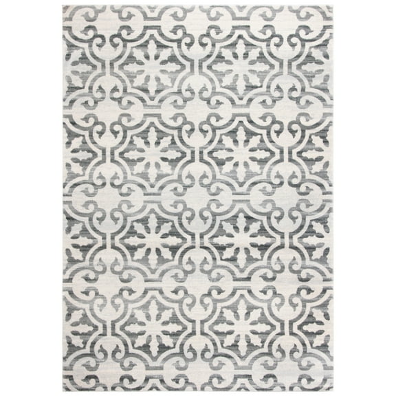 SAFAVIEH Isabella Eliza Geometric Floral Area Rug, Grey/Ivory, 5'3" x 7'7"